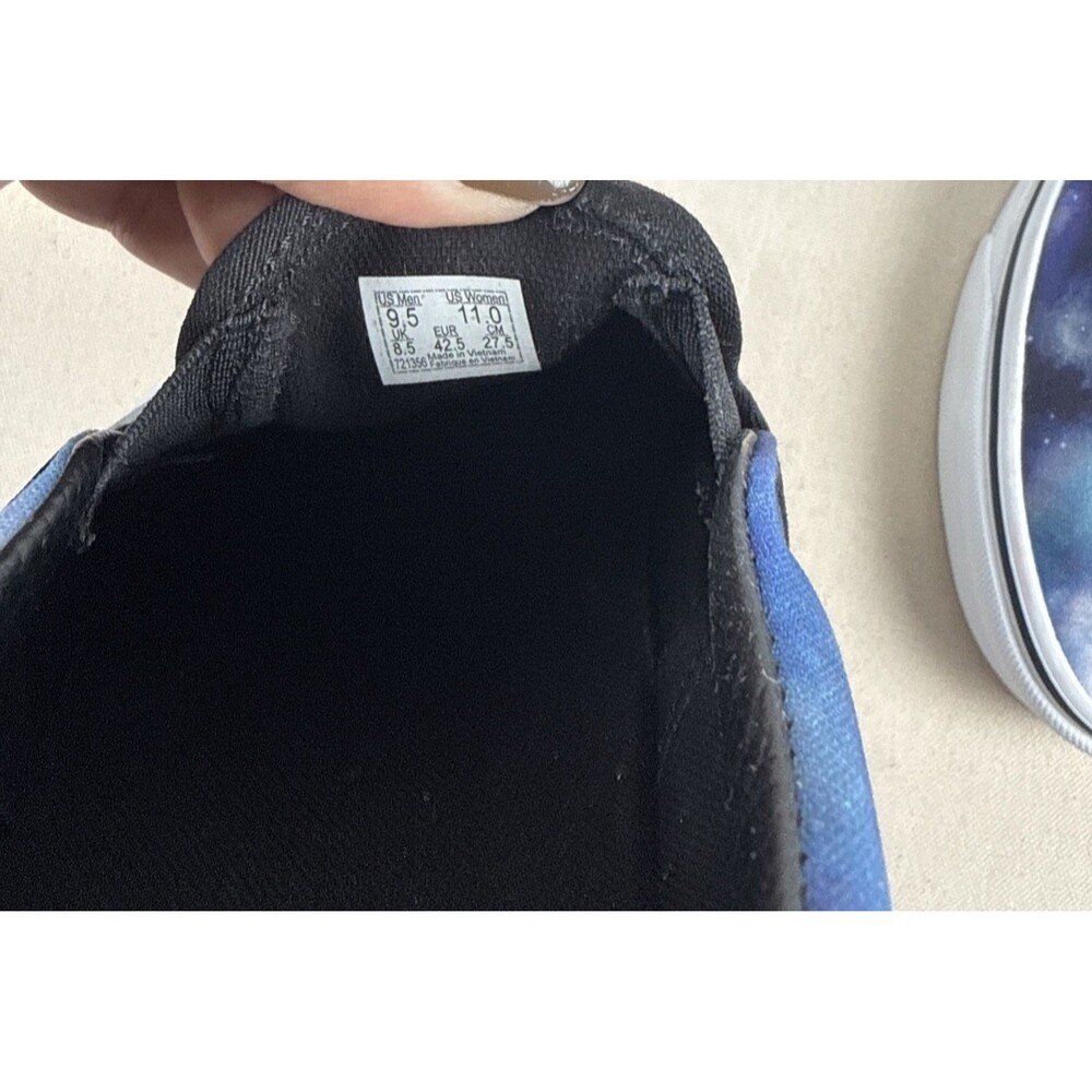 Vans Classic Slip On Galaxy Nebula Cosmic Shoes Men 9.5 Women 11 Blue Purple - Picture 8 of 12